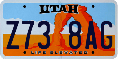 UT license plate Z738AG