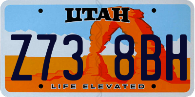 UT license plate Z738BH