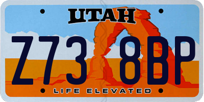 UT license plate Z738BP