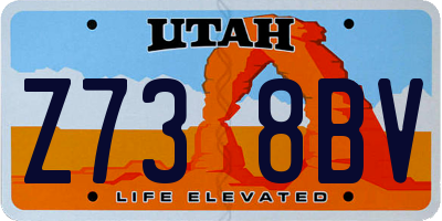 UT license plate Z738BV