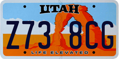 UT license plate Z738CG