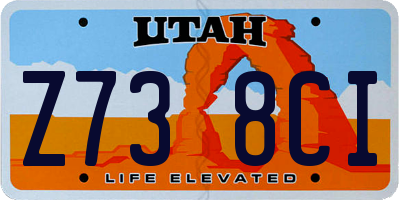 UT license plate Z738CI