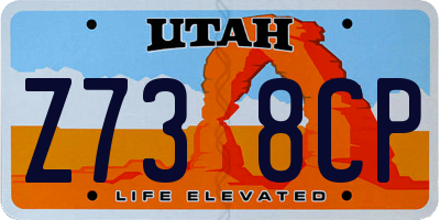 UT license plate Z738CP