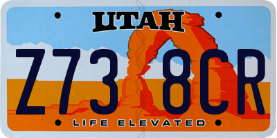 UT license plate Z738CR