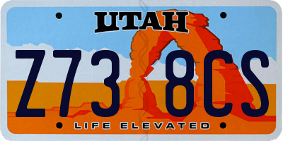 UT license plate Z738CS
