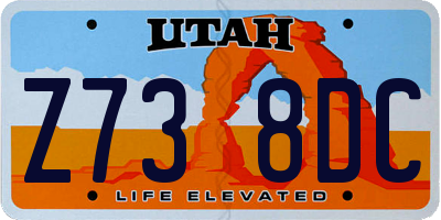 UT license plate Z738DC