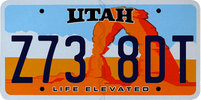 UT license plate Z738DT