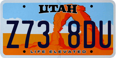 UT license plate Z738DU