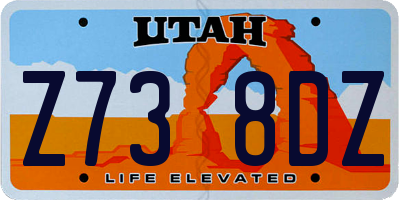 UT license plate Z738DZ