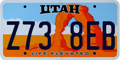 UT license plate Z738EB