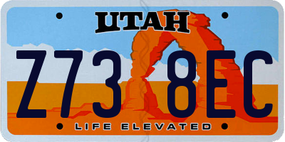 UT license plate Z738EC