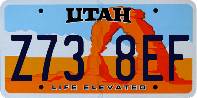 UT license plate Z738EF