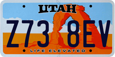 UT license plate Z738EV