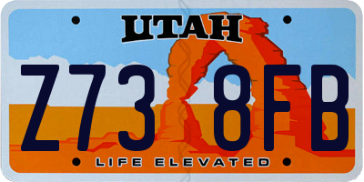 UT license plate Z738FB