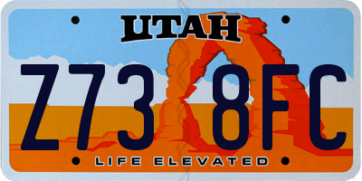 UT license plate Z738FC