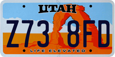 UT license plate Z738FD