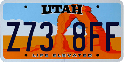UT license plate Z738FF