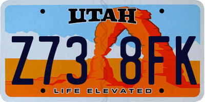 UT license plate Z738FK