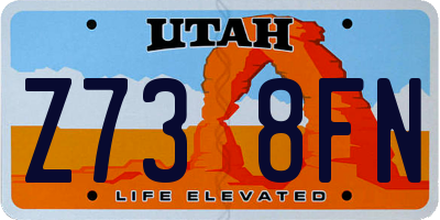 UT license plate Z738FN