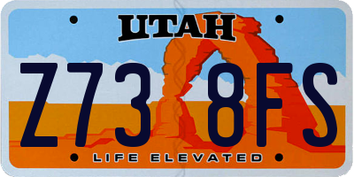 UT license plate Z738FS