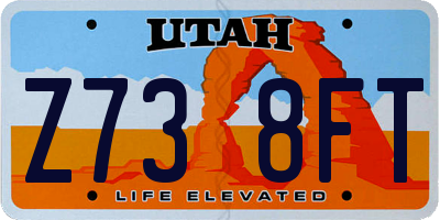UT license plate Z738FT