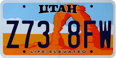 UT license plate Z738FW