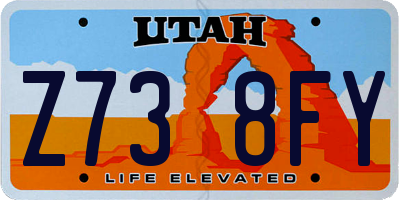 UT license plate Z738FY
