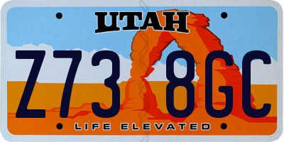UT license plate Z738GC