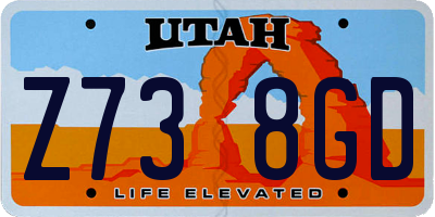 UT license plate Z738GD
