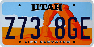 UT license plate Z738GE
