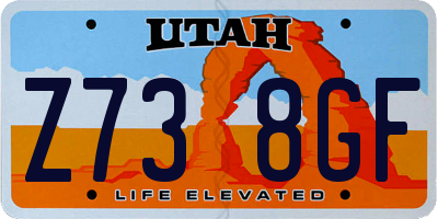 UT license plate Z738GF