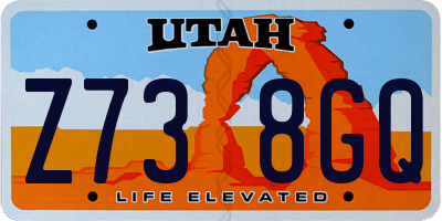 UT license plate Z738GQ
