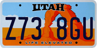 UT license plate Z738GU