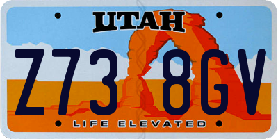 UT license plate Z738GV