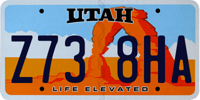 UT license plate Z738HA