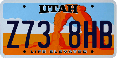 UT license plate Z738HB