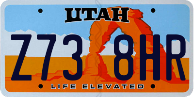 UT license plate Z738HR