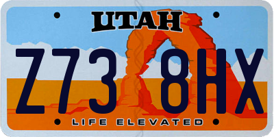 UT license plate Z738HX