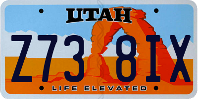 UT license plate Z738IX