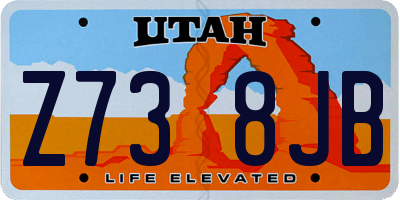 UT license plate Z738JB