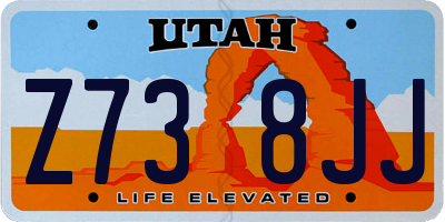 UT license plate Z738JJ