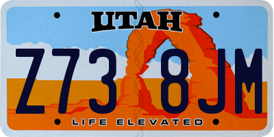 UT license plate Z738JM