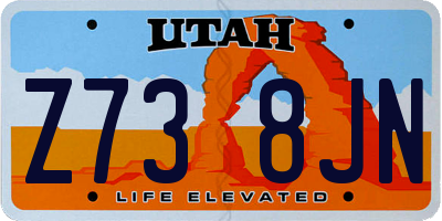 UT license plate Z738JN