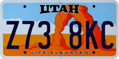 UT license plate Z738KC