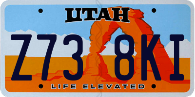 UT license plate Z738KI
