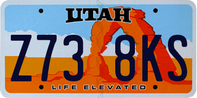 UT license plate Z738KS