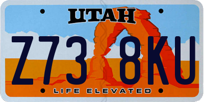 UT license plate Z738KU