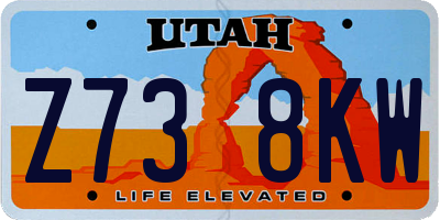 UT license plate Z738KW