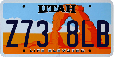 UT license plate Z738LB
