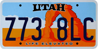 UT license plate Z738LC